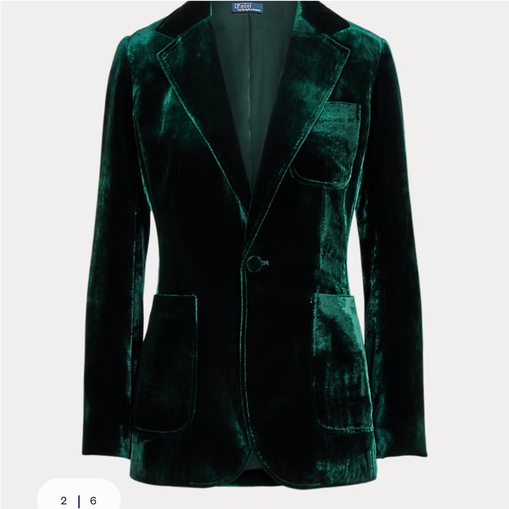 Polo by Ralph Lauren Silk Blend Velvet Blazer